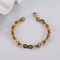 Chic golden hip hop link bracelet with infinity sign design and lobster clasp detail - gf93-Gold Infinity Symbol