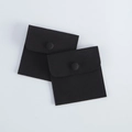 Par de bolsas de terciopelo negro con cierre de presión para joyas y anillos - Negro