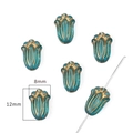 Baroque teal lotus bud beads with gold gilding for DIY jewelry making, 8mm x 12mm size - #07 Flower Bud 80pcs/pack