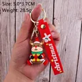Christmas reindeer PVC keychain featuring a red festive strap and a gold metal ring - Christmas Reindeer-9