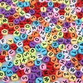 Macro shot of colorful 4x7mm acrylic alphabet beads for DIY jewelry and bracelets - Colorful & Black Letters