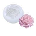 3D peony flower silicone mold for handmade aromatherapy candles and soap crafts - Large / White