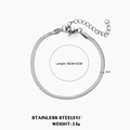 2mm silver stainless steel snake chain bracelet with 16+5cm adjustable length - Silver Snake Chain 2mm(ZN409S-2)
