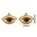 Golden eye pendant with black stone inlay and dimensions 20mm x 16.5mm - Style A-Black Stone