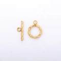 18k gold plated stainless steel OT toggle clasp with elegant twisted rope texture design - DY716-Braided Texture / Gold