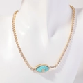 18K vergoldete Evil-Eye-Halskette mit Türkis-Einlage und Zirkonia-Akzenten - Zirkon Türkis Halskette