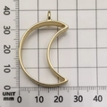 Golden moon-shaped hollow frame pendant with ruler for DIY jewelry making sizing - Moon Shape (10464) / 25x38mm / KC Gold