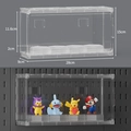 Black wall-mounted acrylic display case for figures with 4-tier steps for pegboard - Figure Display Box 9*28cm - Transparent
