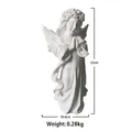 Weiße Engel-Figur aus Harz mit Flügeln und Blumenkrone 22 cm Höhe Wohnzimmer Deko - Weißer Engel Mädchen Mittel