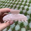 Pink marble acetate hair claw clip with shimmering glitter finish and elegant pattern - Dreamy Glitter