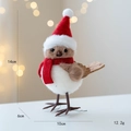 Statuetta di uccello natalizio in peluche con cappello rosso e sciarpa, decoro 14cm - Stile Sciarpa Cappello di Natale (Stile B)