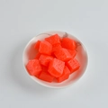 Artificial red dragon fruit cubes on floral ceramic plate for DIY food prop models - 2cm x 1.7cm / Watermelon Cube
