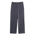 Dunkelgraue Damen-Hose mit weitem Bein und dekorativen Metallschnallen auf weißem Grund - S / Pants