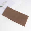 Cross-knot rib-knit headband in dark caramel coffee brown for winter warmth and style - Dark Coffee