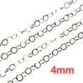 DIY stainless steel 4mm silver jewelry chain links for necklaces and bracelets - CH-32 (4mm Width) / Steel