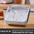 Square 22cm aluminum foil liners for air fryer 20 pieces set heat resistant trays - 22cm*22cm (20 Pcs)