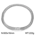 Collana da uomo in acciaio inossidabile argento con maglie a cuore, 600 mm di lunghezza - Collana / Color Acciaio (KN237983-KJX)