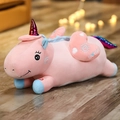 Pink glowing unicorn plush toy with rainbow wings and honey embroidery decoration - Regular Fit / 50cm / Pink