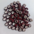 7x12mm silver barrel spacer beads with dark red rhinestones for jewelry making - Dark Red