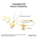 Dettaglio del set di gioielli angelo in acciaio inossidabile dorato con collana e bracciale - Oro (Collana+Bracciale+Orecchini)