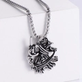 Colgante de la muerte estilo punk con guadaña en acabado plata antigua y cadena cuadrada - Color Acero (Con Cadena)