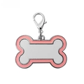 Pink enamel bone-shaped pet ID tag with lobster clasp for customizable engraving - Bone / Pink