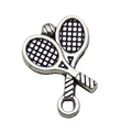 DIY silver alloy tennis racket and ball pendant charm for sports series bracelets - Tennis Racket Pendant