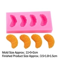 4-cavity orange segment silicone mold in bright pink for realistic DIY cake and fondant - 2# Orange - Pink