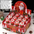 Christmas snow globe set featuring 12 Santa Claus figures with red festive bases - 2516 Christmas Snow Balls (box Of 12) / Ball Diameter 4.5cm