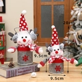 Gray felt Christmas gift jars with snowman and reindeer tops in large and small sizes - Small / Elk