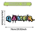 Adesivo murale GAMER sfumatura arcobaleno stile graffiti street art misura 76x24cm - Stile Word Art GAMER Gradiente Arcobaleno (UV50647T_R)