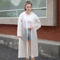 Impermeabile lungo in EVA bianco traslucido con cappuccio e bottoni a pressione per esterno - M / Bianco