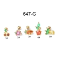 Golden 20G stainless steel stud earrings set with colorful zircon fruit shapes - Cherry Style (1#) / Gold