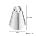 Toothed stainless steel piping tip for cake decorating with 18mm base and 30.4mm height - Design No.17