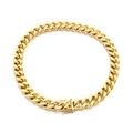 Cadena cubana dorada pulida con un cierre seguro en estilo hip-hop contemporáneo - 21.5cm / Dorado