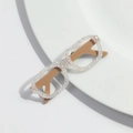 Fashionable white marble pattern acrylic eyeglass brooch accessory for stylish women - Style 1-White Marble Square