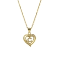 18k gold plated heart necklace with crystal letter C pendant for women valentine gift - Necklace C