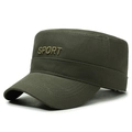 Berretto sportivo verde oliva in cotone con ricamo SPORT per attività all'aperto uomo - Taglia Unica(Regolabile) / Verde Militare