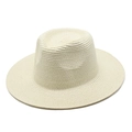 Unisex cream straw Panama hat with spiral weave and wide brim for sun protection - M (56-58cm) / Beige