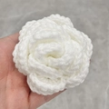 Handmade white crochet rose flower accessory made from soft knitted cotton yarn - White Rose