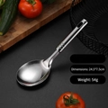 Cucchiaio per riso in acciaio inox con foro per appenderlo, 24,5x7,5cm, peso 54g - Stile Standard Cucchiaio di Riso Corto (0.6mm)