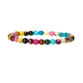 Bracelet en pierres naturelles multicolores avec perles rondes en quartz de 6mm - Agate Multicolore