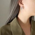 Minimalistische gedraaide ketting oorbellen in gepolijst zilver voor moderne look - Staalkleur