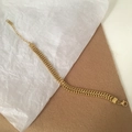 Collana a catena piatta dorata in acciaio inossidabile con chiusura a moschettone - T169 Bracciale a Catena Intrecciata Oro