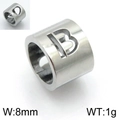 Pendentif lettre B évidée en acier inoxydable argenté avec détail de cœur découpé - Lettre B (KLJ1297-Z)