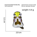 Cartoon hippo enamel pin made of eco-friendly alloy with purple details and mohawk hair - Mohawk Hippo