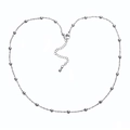 Collier minimaliste en acier inoxydable argenté avec perles à facettes et fermoir - Argent-Chaîne à Billes Minimaliste