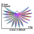 Pendente a ventaglio arcobaleno in acciaio con misure di 3,1 cm di altezza e 4,3 cm di larghezza - Arcobaleno