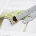 Grey Silicone Strap with Gold White Black Heart (MI-R200001A)
