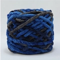 Gomitolo di velluto ciniglia sfumato blu e grigio scuro per maglieria fatta a mano - Blu Grigio Segmentato